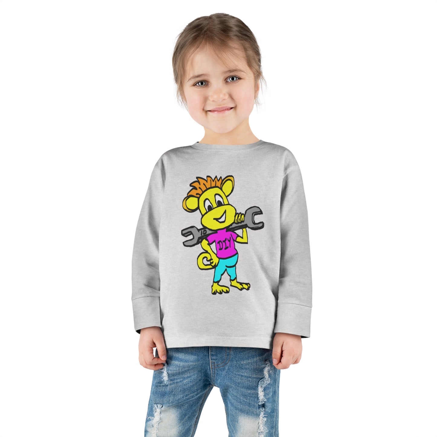 Toddler Long Sleeve Tee - DIY Monkey pink top