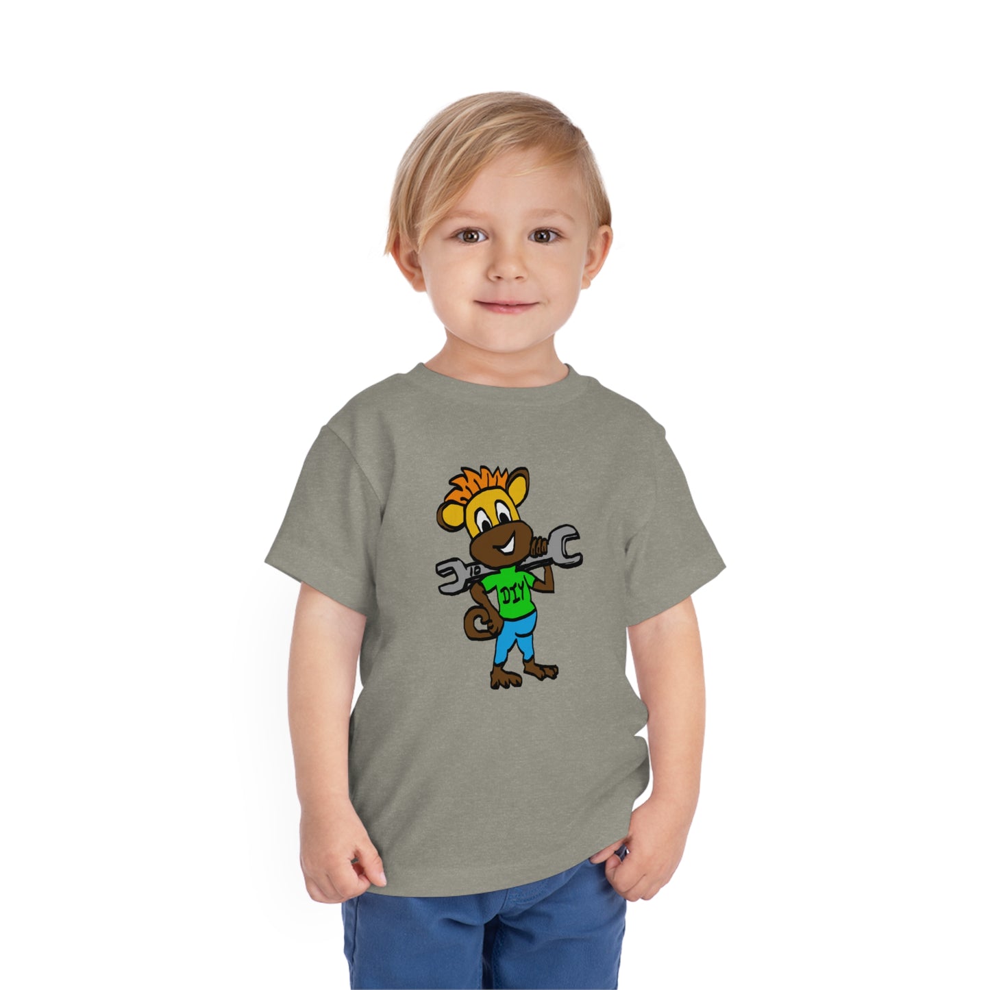 Toddler Short Sleeve Tee - DIY Monkey green top