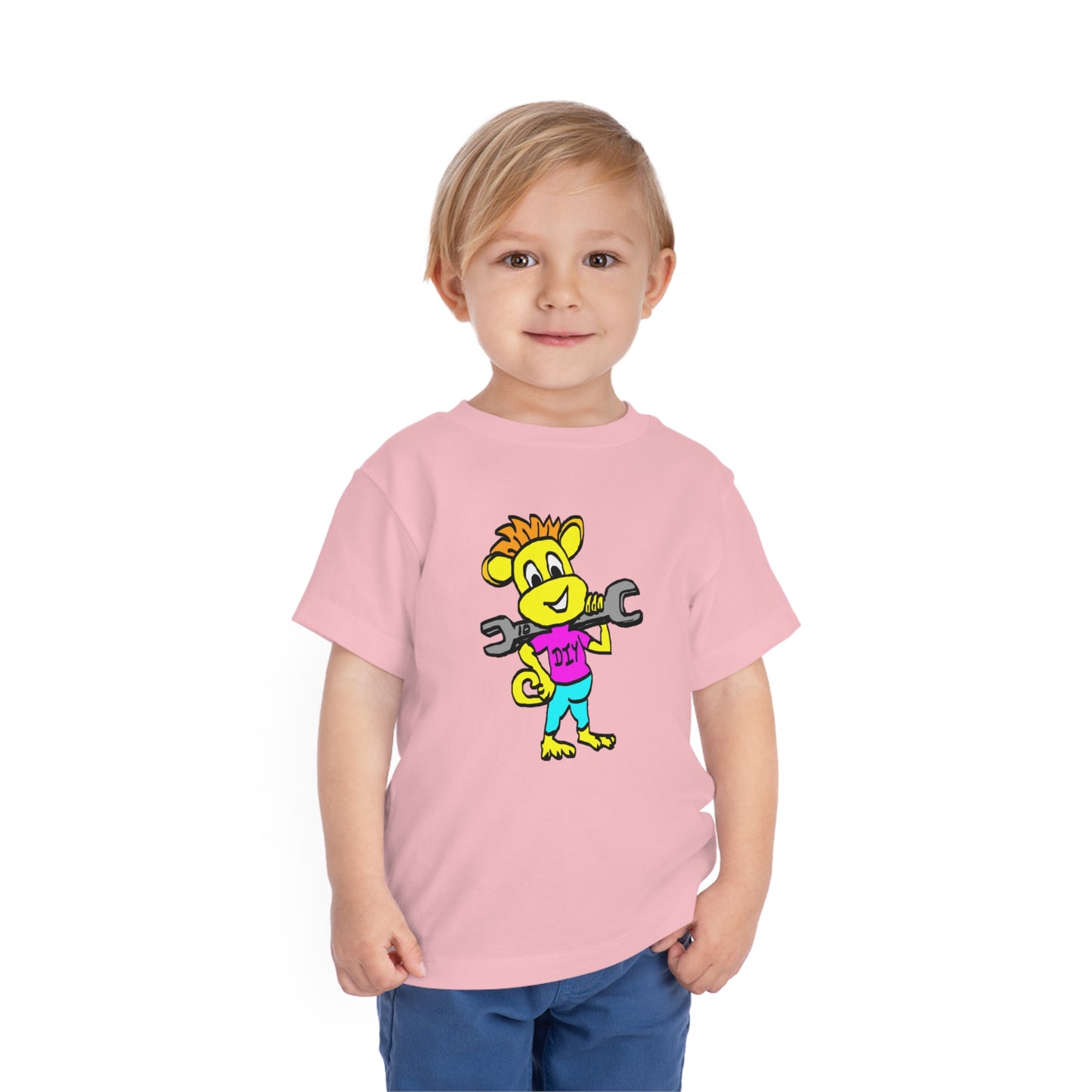 Toddler Short Sleeve Tee - DIY Monkey pink top