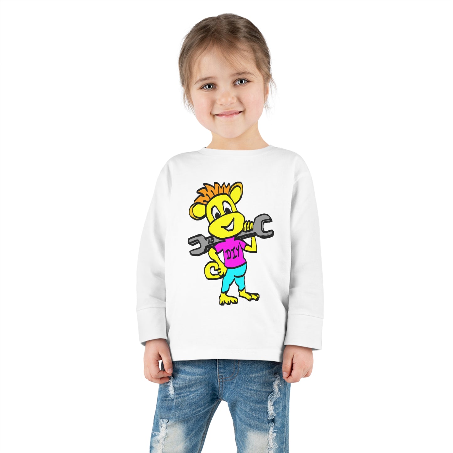 Toddler Long Sleeve Tee - DIY Monkey pink top