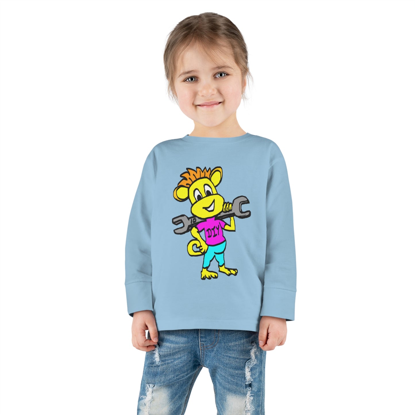 Toddler Long Sleeve Tee - DIY Monkey pink top