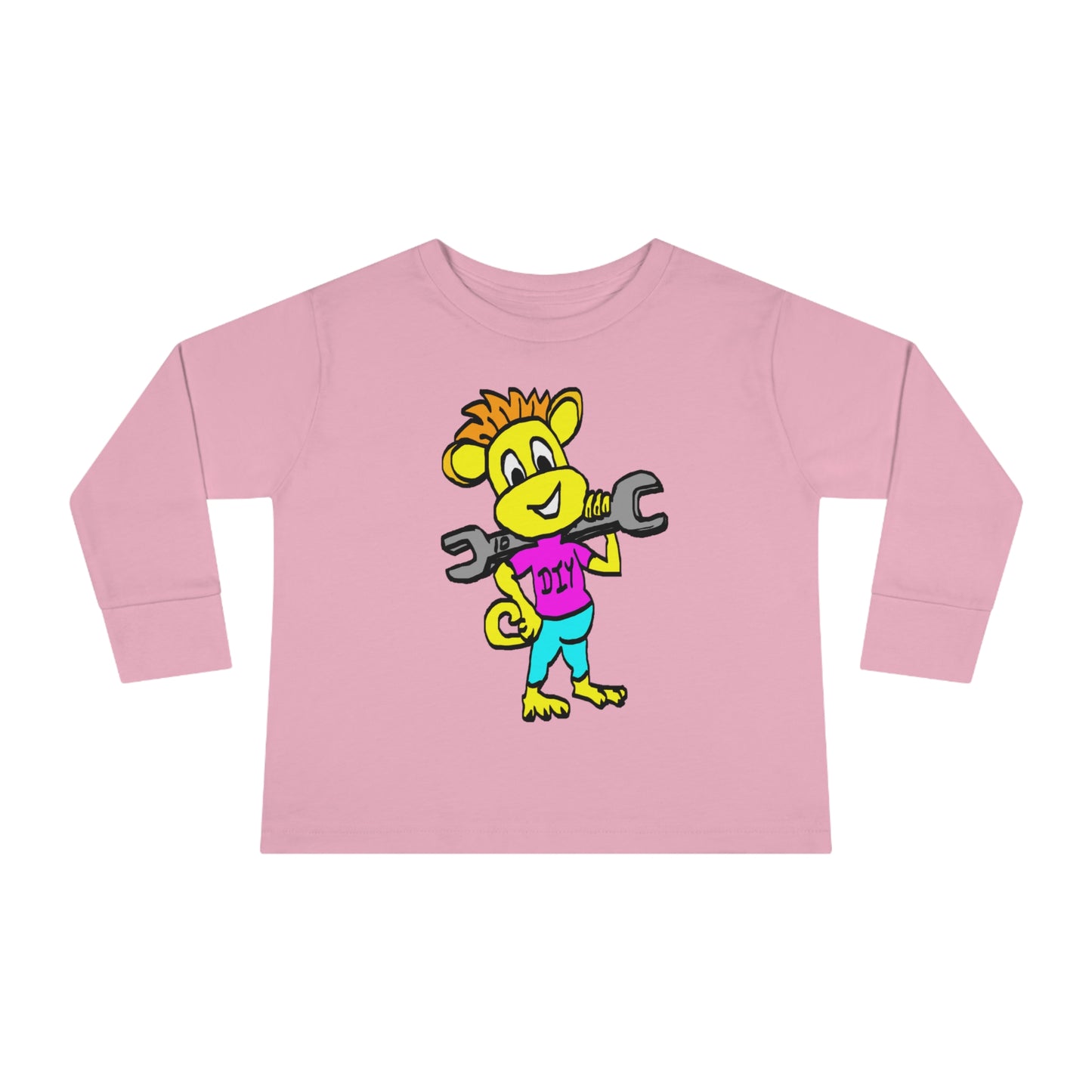 Toddler Long Sleeve Tee - DIY Monkey pink top
