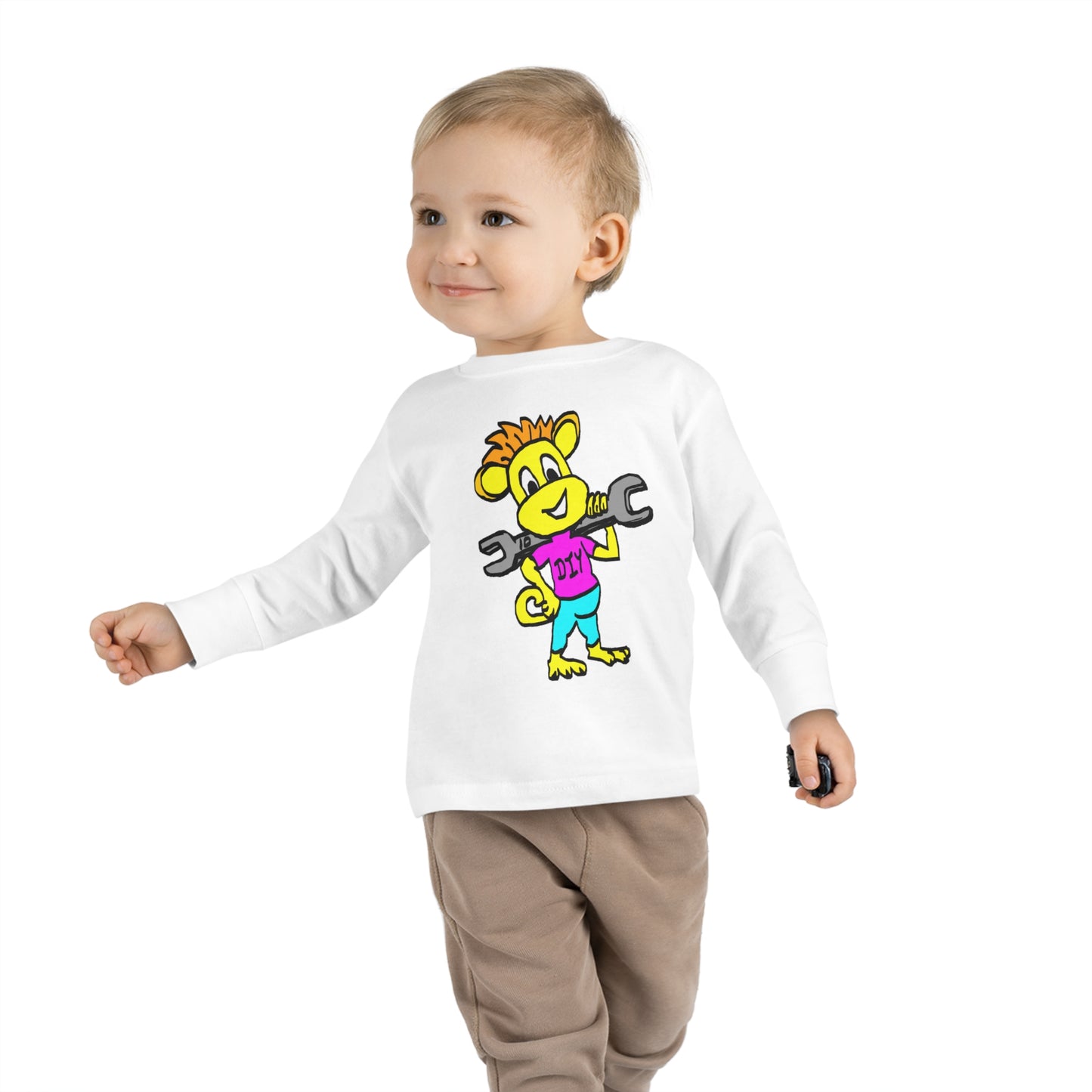 Toddler Long Sleeve Tee - DIY Monkey pink top
