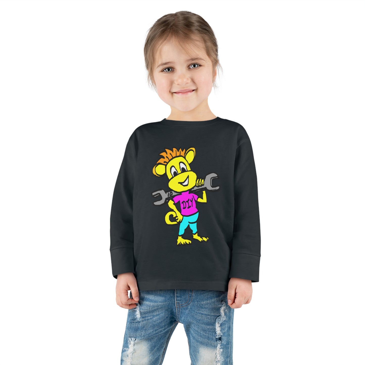 Toddler Long Sleeve Tee - DIY Monkey pink top