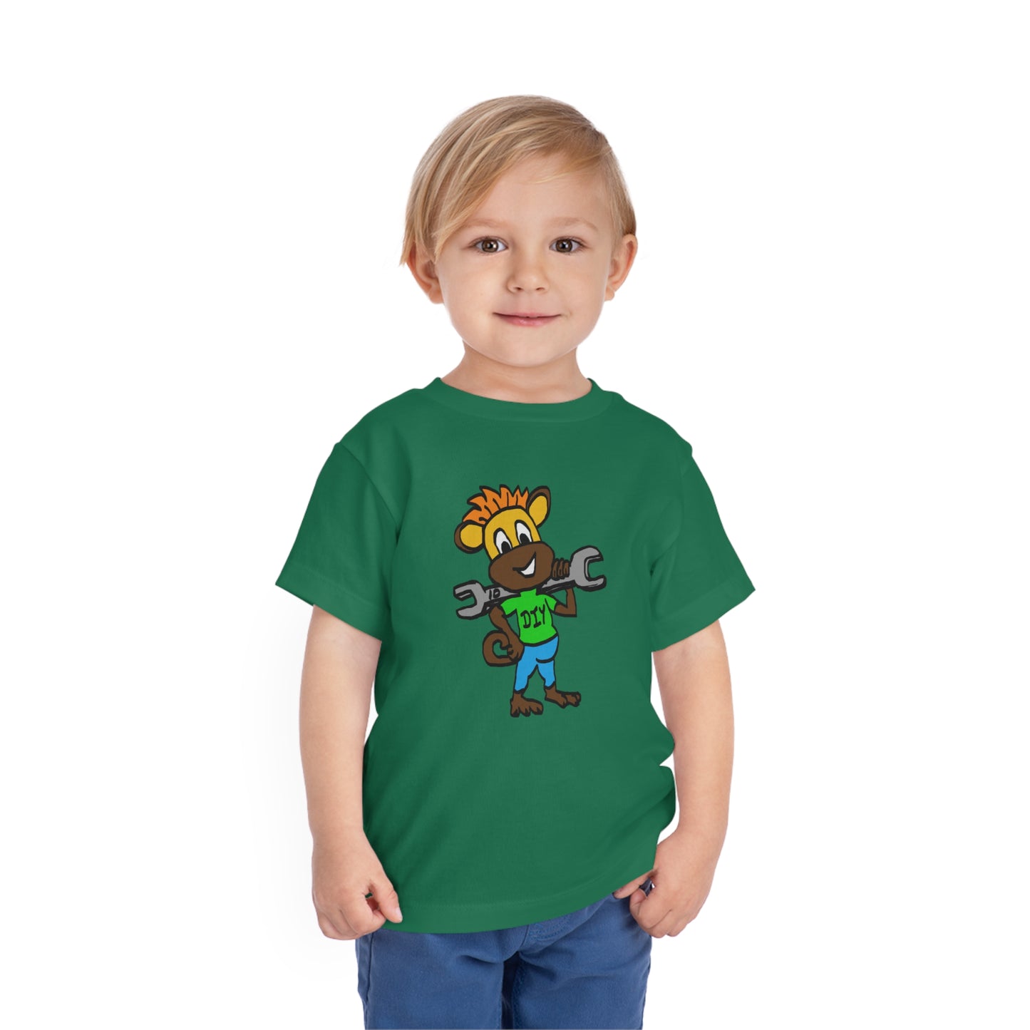 Toddler Short Sleeve Tee - DIY Monkey green top