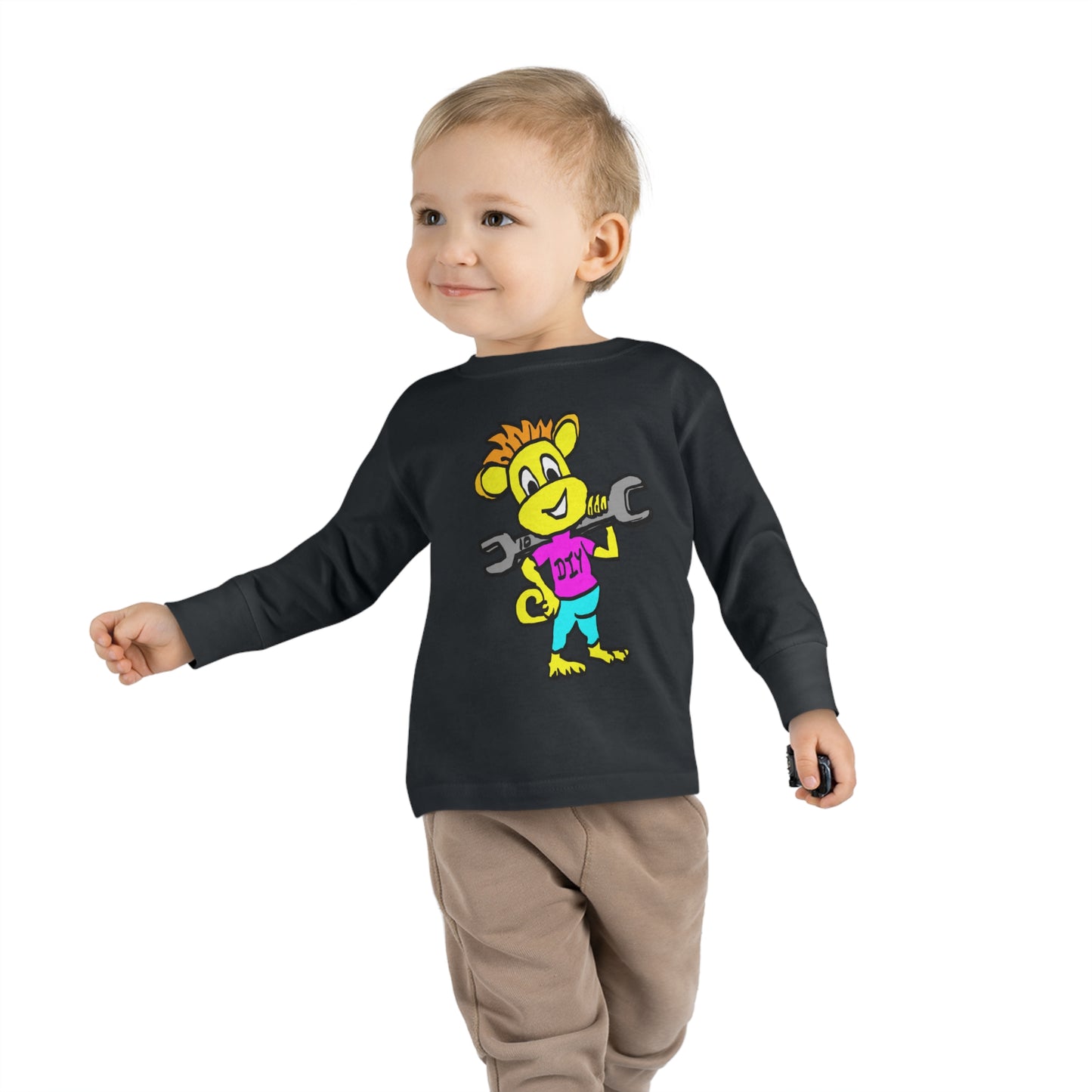 Toddler Long Sleeve Tee - DIY Monkey pink top