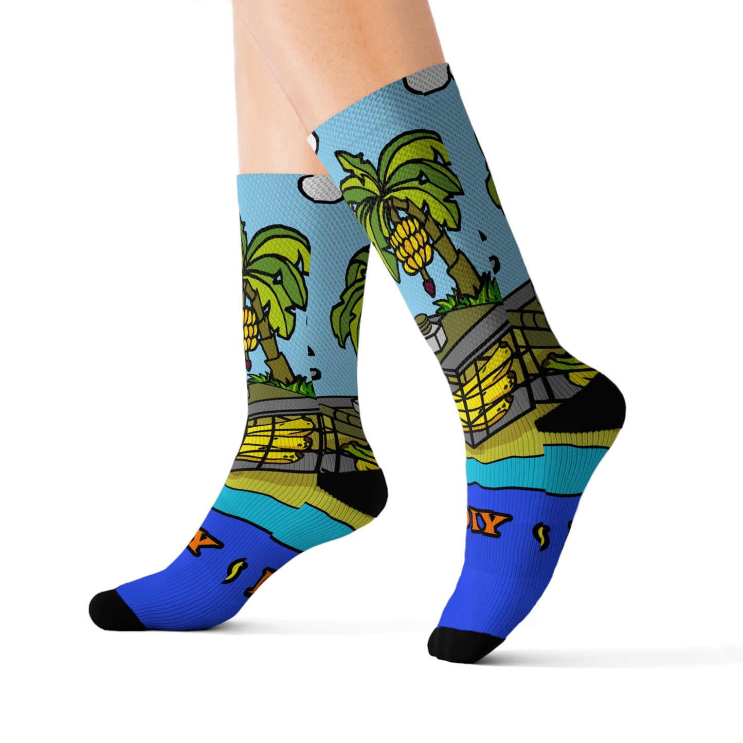 Banana Holiday Sublimation Socks