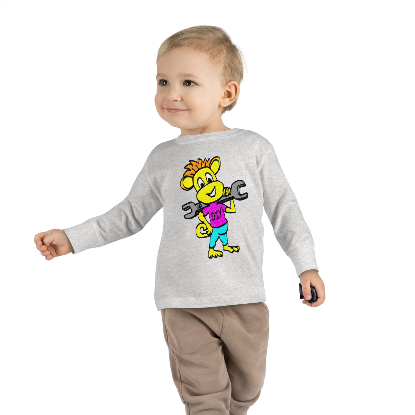 Toddler Long Sleeve Tee - DIY Monkey pink top