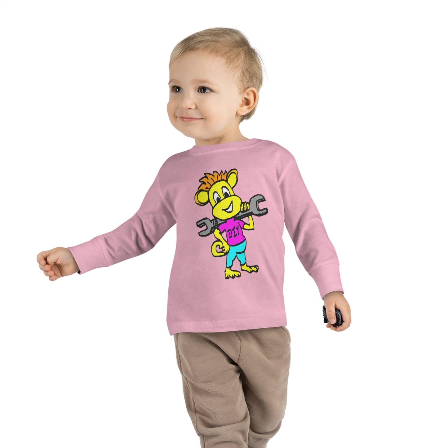 Toddler Long Sleeve Tee - DIY Monkey pink top