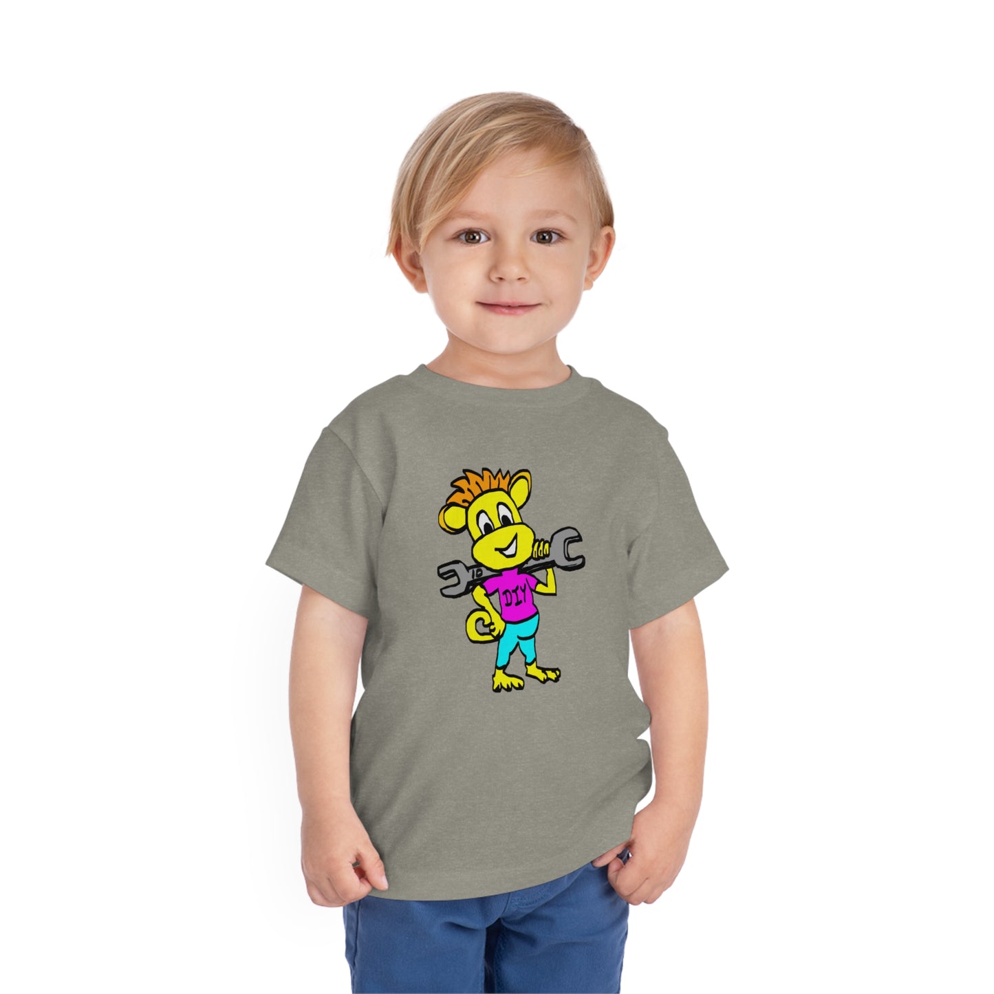 Toddler Short Sleeve Tee - DIY Monkey pink top