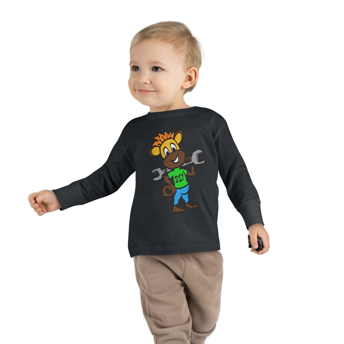 Toddler Long Sleeve Tee - DIY Monkey green top