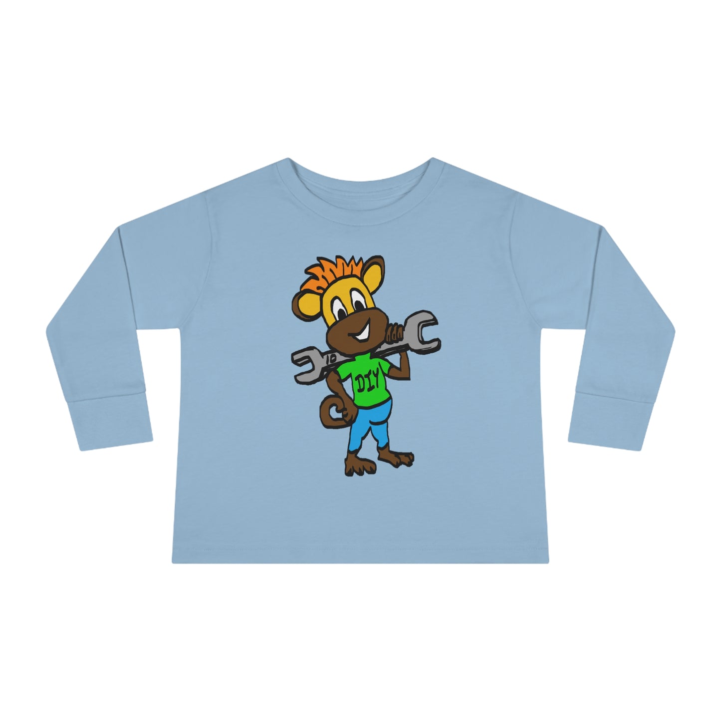 Toddler Long Sleeve Tee - DIY Monkey green top