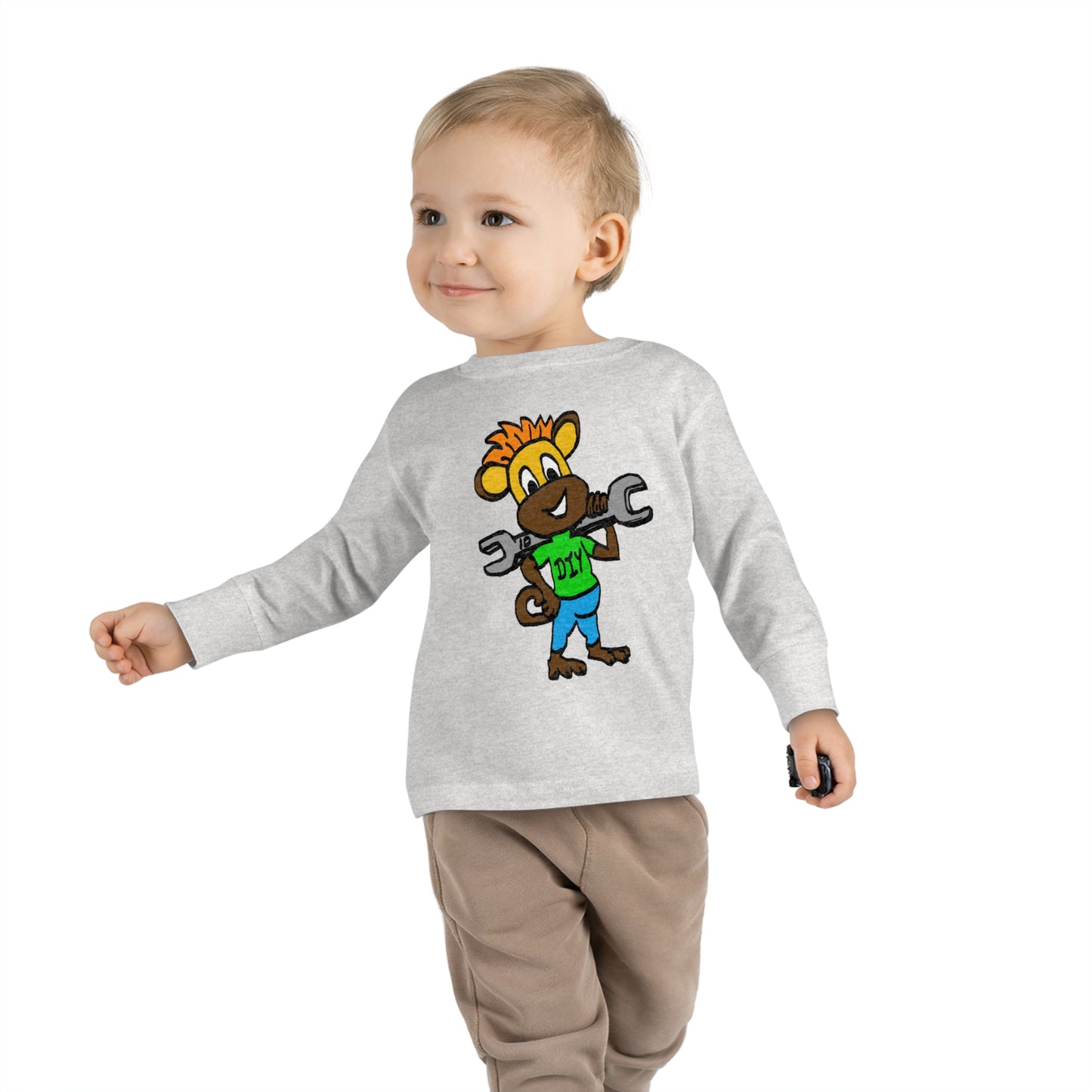 Toddler Long Sleeve Tee - DIY Monkey green top