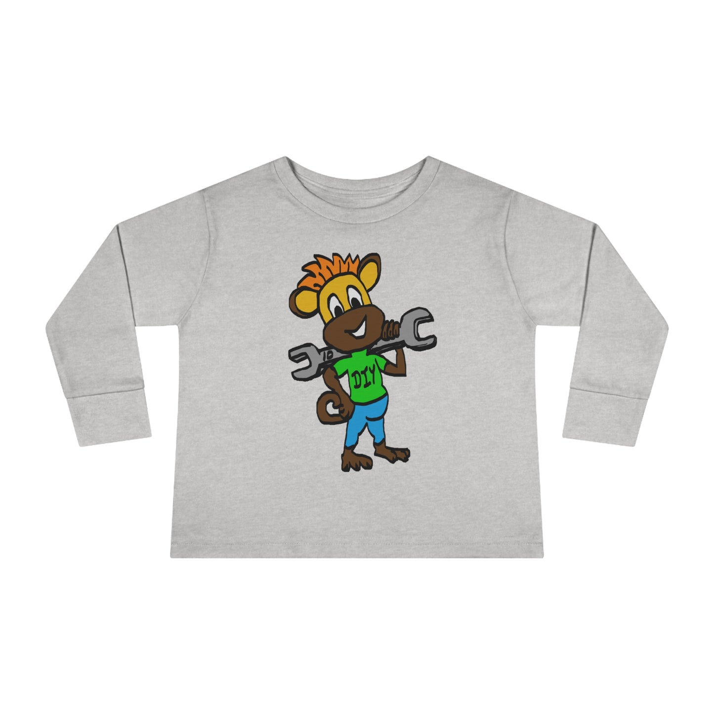 Toddler Long Sleeve Tee - DIY Monkey green top