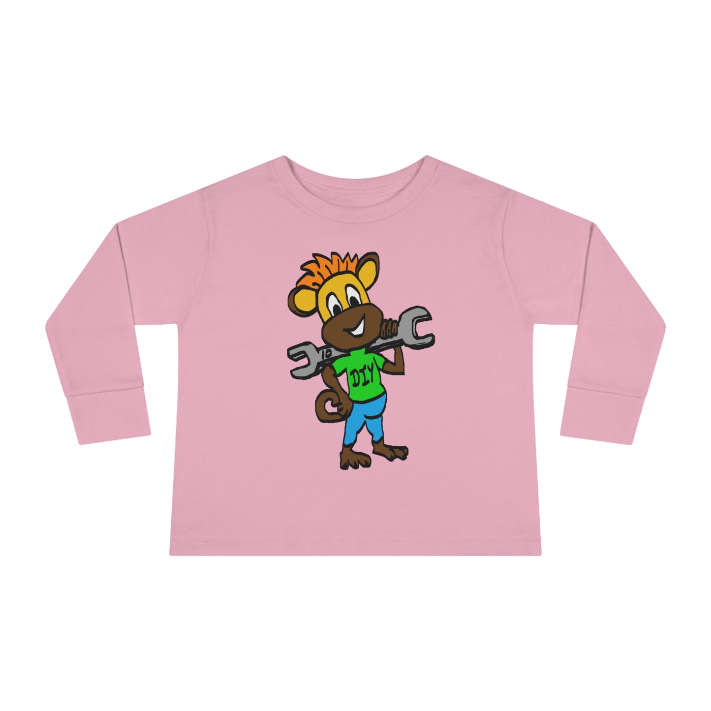 Toddler Long Sleeve Tee - DIY Monkey green top