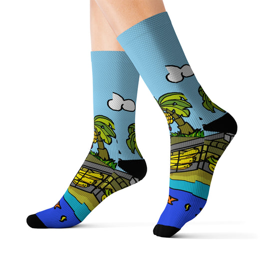 Banana Holiday Sublimation Socks