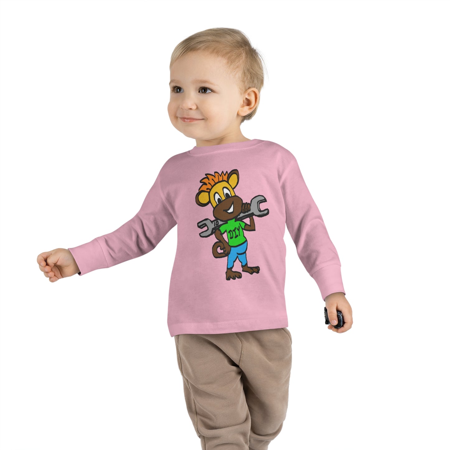 Toddler Long Sleeve Tee - DIY Monkey green top