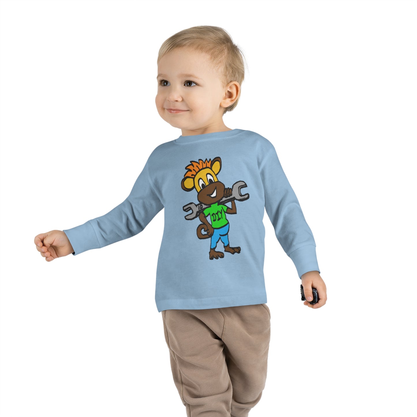 Toddler Long Sleeve Tee - DIY Monkey green top