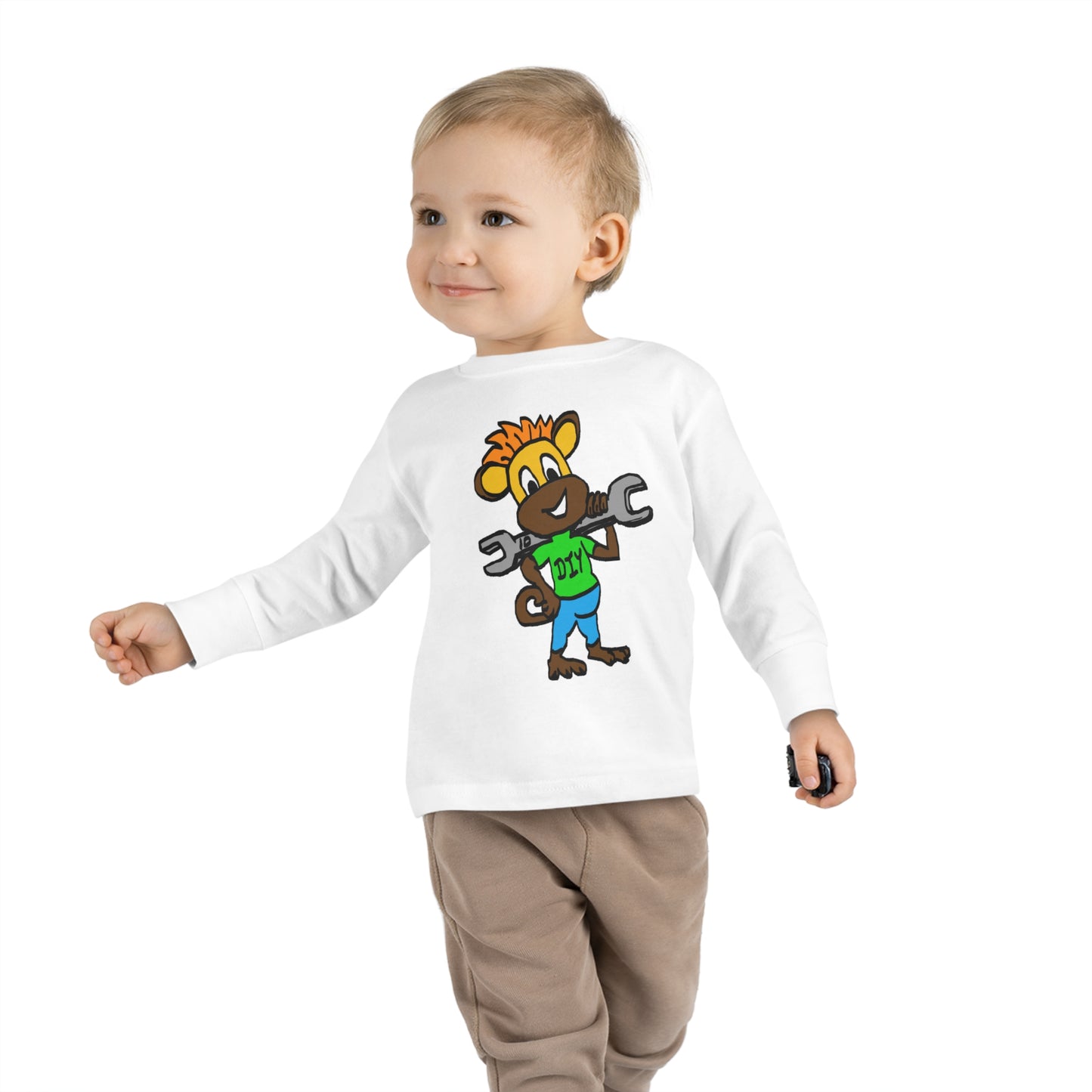 Toddler Long Sleeve Tee - DIY Monkey green top